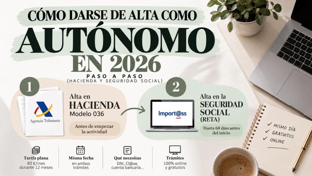 Cómo darse de alta como autónomo en 2026 paso a paso