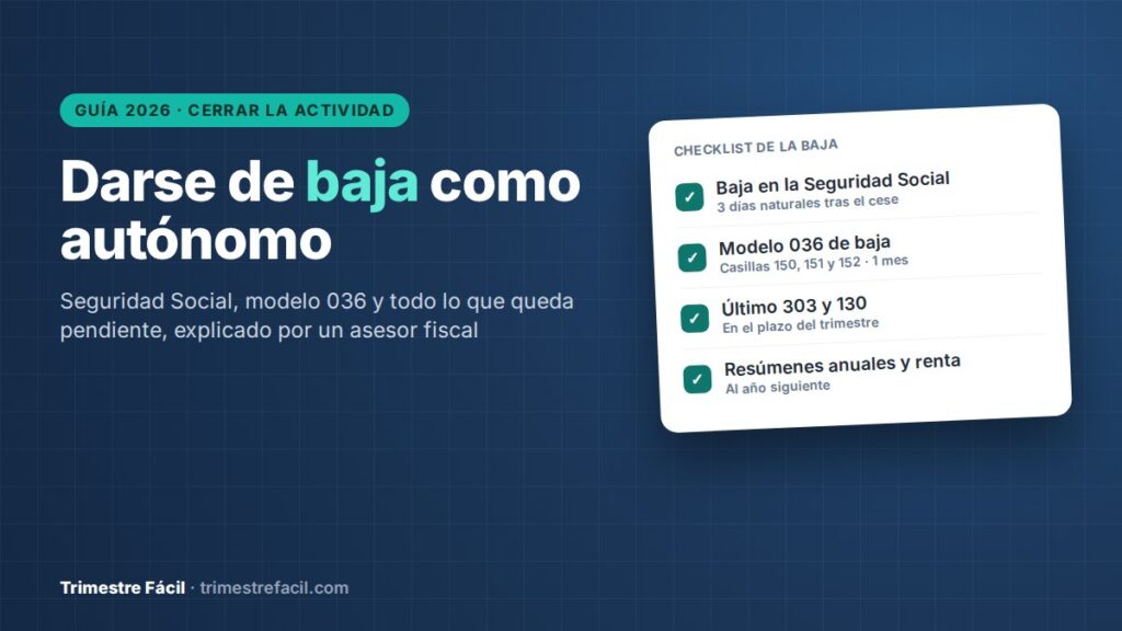 Darse de baja como autónomo en 2026: guía paso a paso